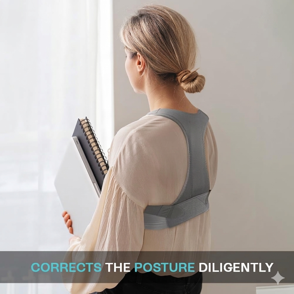 Posture Corrector, Grey, Large, 1 Unit