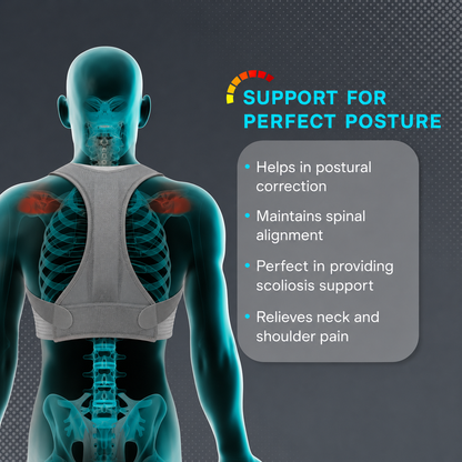 Posture Corrector, Grey, Large, 1 Unit